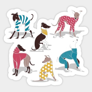 Greyhounds dogwalk // white background Sticker